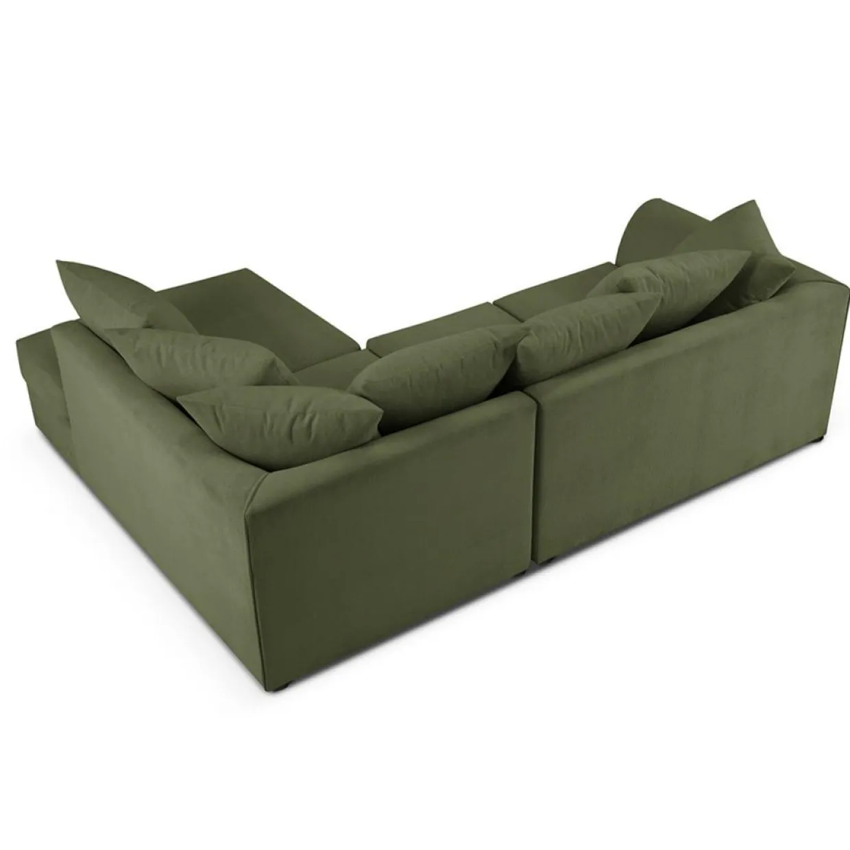 Mazzini Sofas Canapés^Canapé d'angle Droit Quince Velours côtelé 4 Places vert - 221x171x80 cm