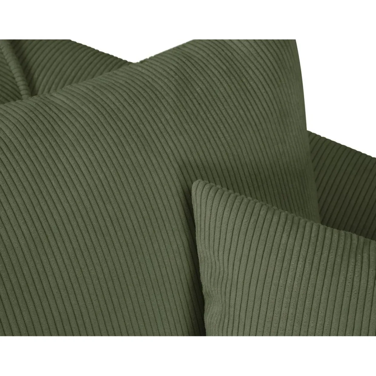 Mazzini Sofas Canapés^Canapé d'angle Droit Quince Velours côtelé 4 Places vert - 221x171x80 cm