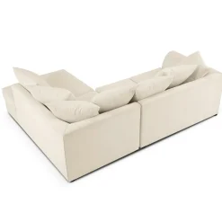 Mazzini Sofas Canapés^Canapé d'angle Droit Quince Velours côtelé 4 Places beige clair - 221x171x80 cm