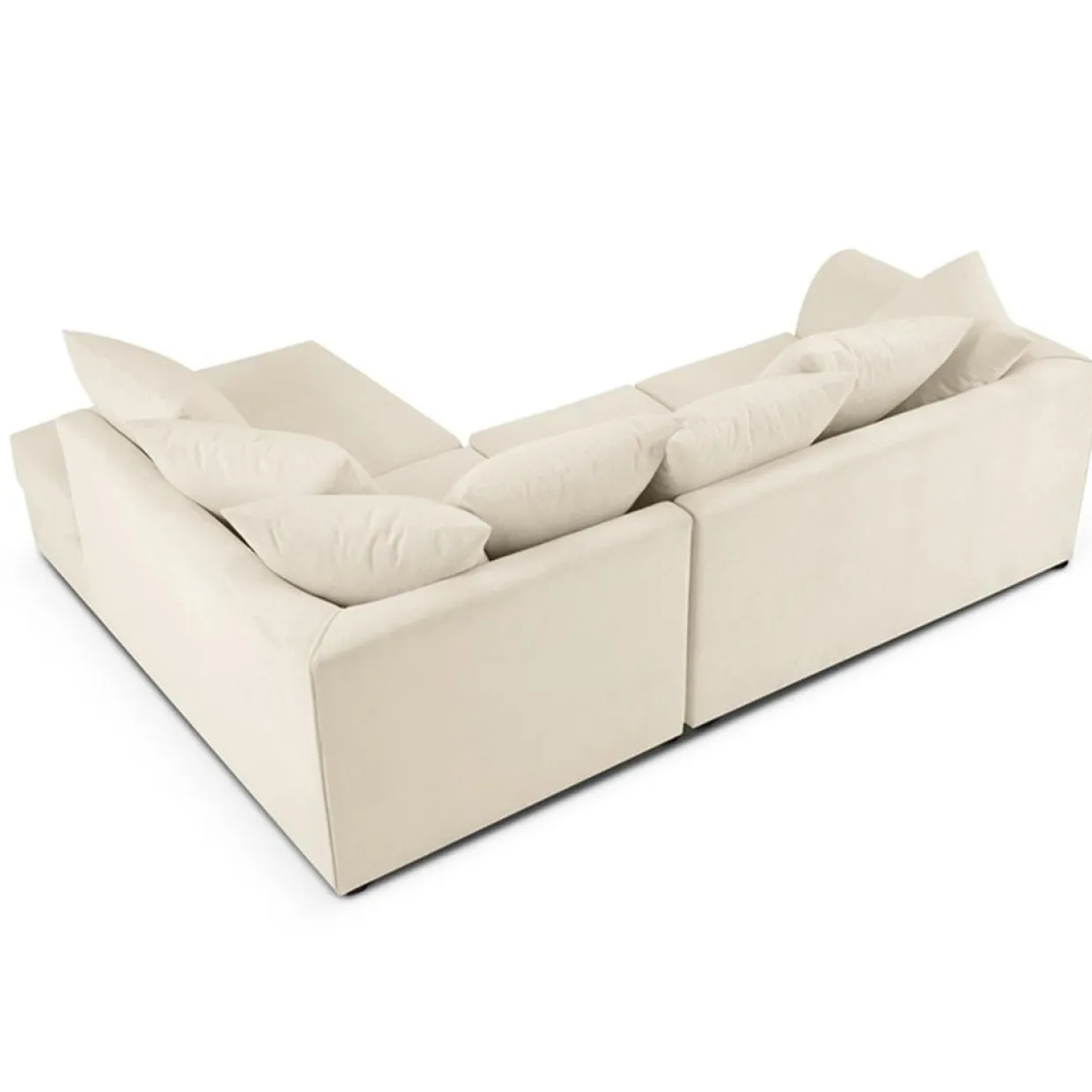 Mazzini Sofas Canapés^Canapé d'angle Droit Quince Velours côtelé 4 Places beige clair - 221x171x80 cm