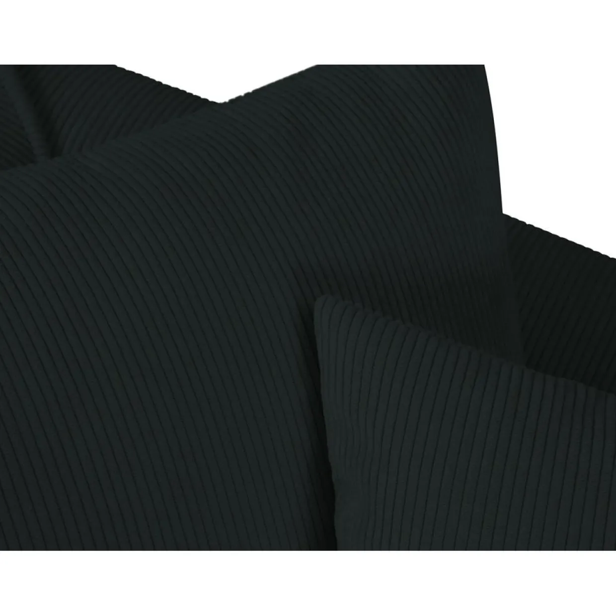 Mazzini Sofas Canapés^Canapé d'angle Droit Quince Velours côtelé 4 Places noir - 221x171x80 cm