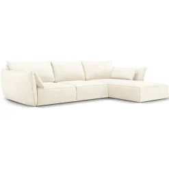 Canapé D'Angle Droit Vanda 5 Places 2 beige clair - 208x166x85 cm-Mazzini Sofas Sale