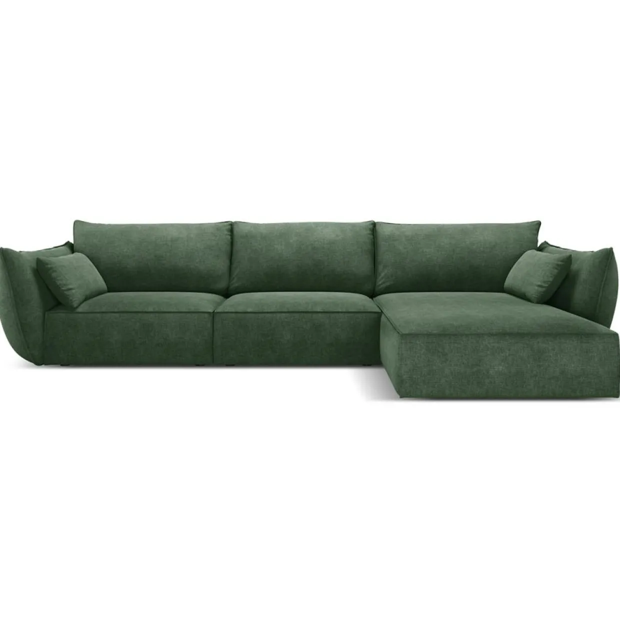 Mazzini Sofas Canapés^Canapé D'Angle Droit Vanda 5 Places 2 vert bouteille - 208x166x85 cm