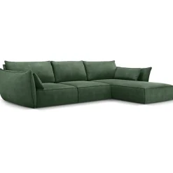 Mazzini Sofas Canapés^Canapé D'Angle Droit Vanda 5 Places 2 vert bouteille - 208x166x85 cm