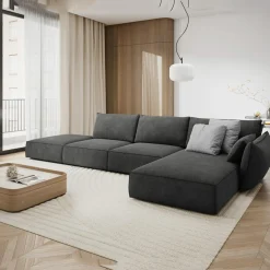 Mazzini Sofas Canapés^Canapé D'Angle Droit Vanda 5 Places 1 gris - 386x166x85 cm