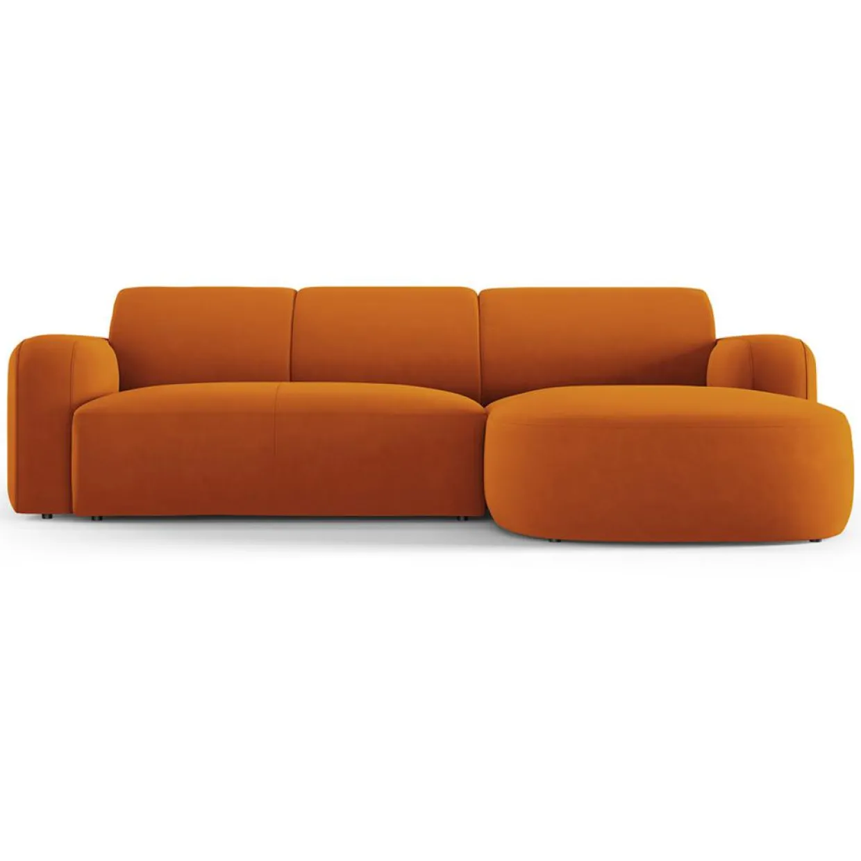 Mazzini Sofas Canapés^Canapé d'angle droit Velours Jasmin 4 Places terracotta - 250x170x72 cm