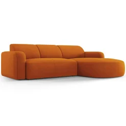 Mazzini Sofas Canapés^Canapé d'angle droit Velours Jasmin 4 Places terracotta - 250x170x72 cm