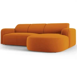 Mazzini Sofas Canapés^Canapé d'angle droit Velours Jasmin 4 Places terracotta - 250x170x72 cm