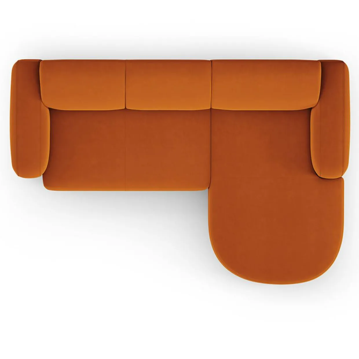 Mazzini Sofas Canapés^Canapé d'angle droit Velours Jasmin 4 Places terracotta - 250x170x72 cm