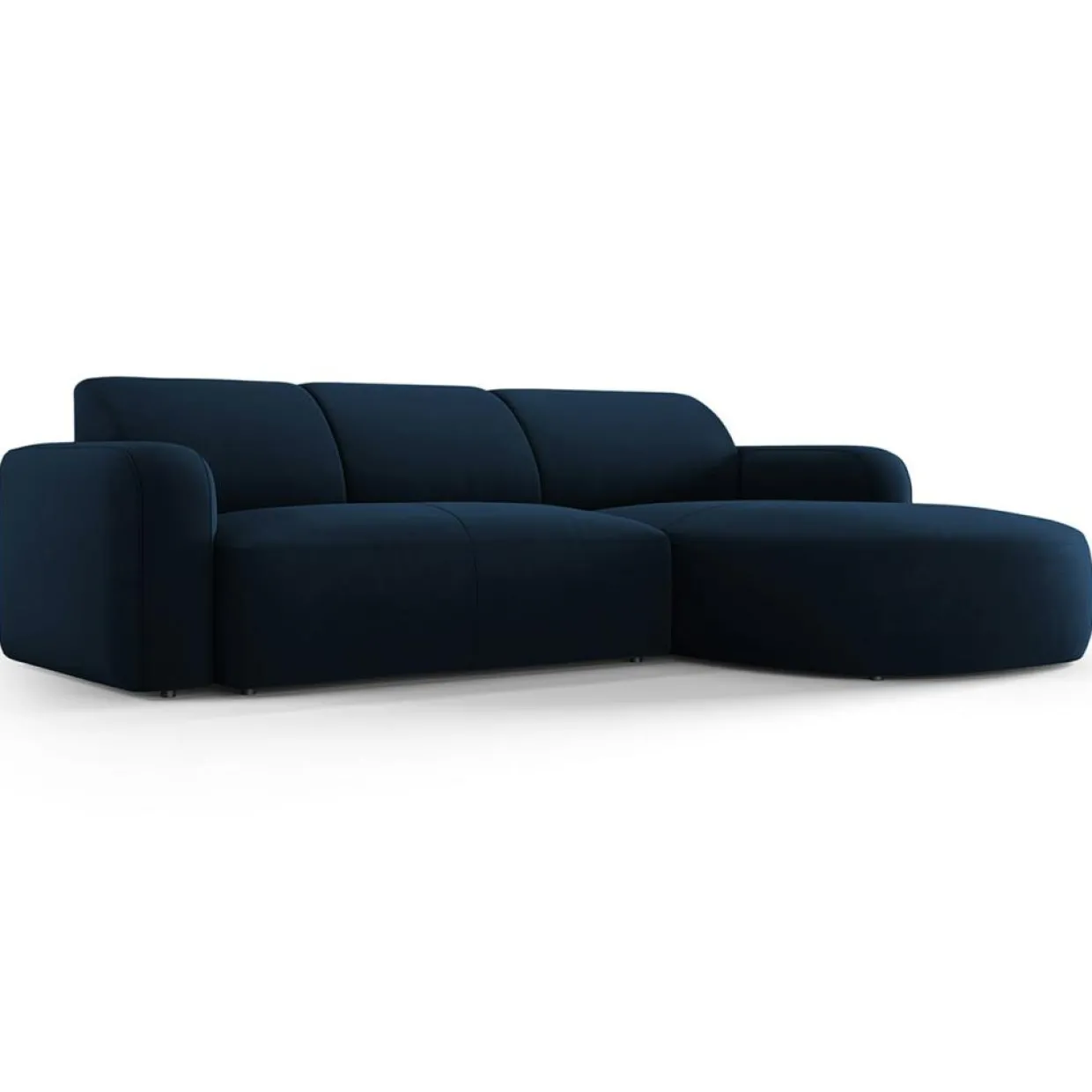 Mazzini Sofas Canapés^Canapé d'angle droit Velours Jasmin 4 Places bleu roi - 250x170x72 cm