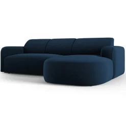 Mazzini Sofas Canapés^Canapé d'angle droit Velours Jasmin 4 Places bleu roi - 250x170x72 cm