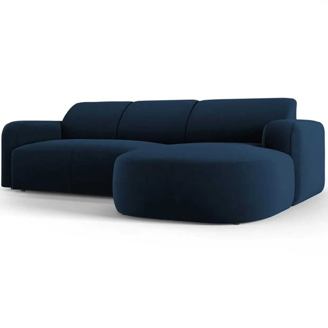 Mazzini Sofas Canapés^Canapé d'angle droit Velours Jasmin 4 Places bleu roi - 250x170x72 cm