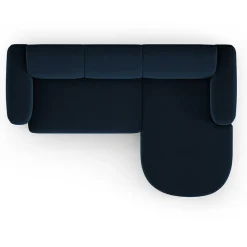 Mazzini Sofas Canapés^Canapé d'angle droit Velours Jasmin 4 Places bleu roi - 250x170x72 cm