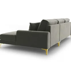 Mazzini Sofas Canapés^Canapé d'angle droit velours madara gris - 254x182x90 cm