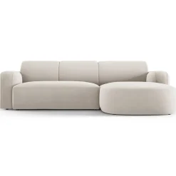 Canapé d'angle droit Velours Jasmin 4 Places beige - 250x170x72 cm-Mazzini Sofas Sale