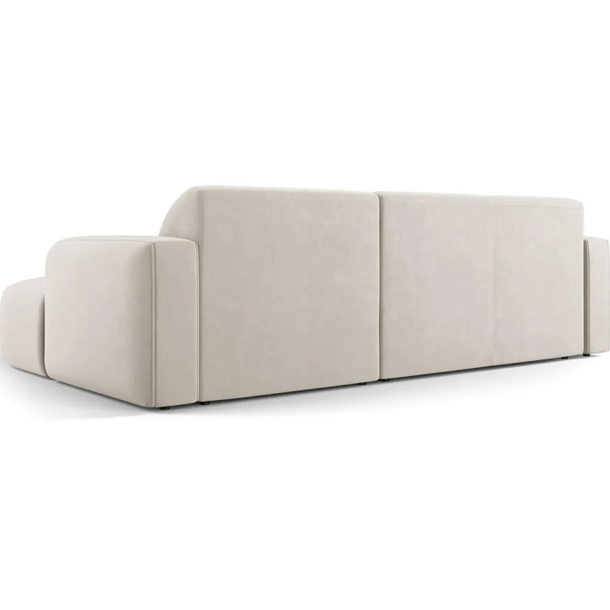 Canapé d'angle droit Velours Jasmin 4 Places beige - 250x170x72 cm-Mazzini Sofas Sale