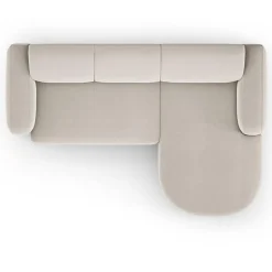 Canapé d'angle droit Velours Jasmin 4 Places beige - 250x170x72 cm-Mazzini Sofas Sale
