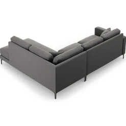 Mazzini Sofas Canapés^Canapé d'angle Droit Velours Venus 5 Places gris - 254x185x90 cm