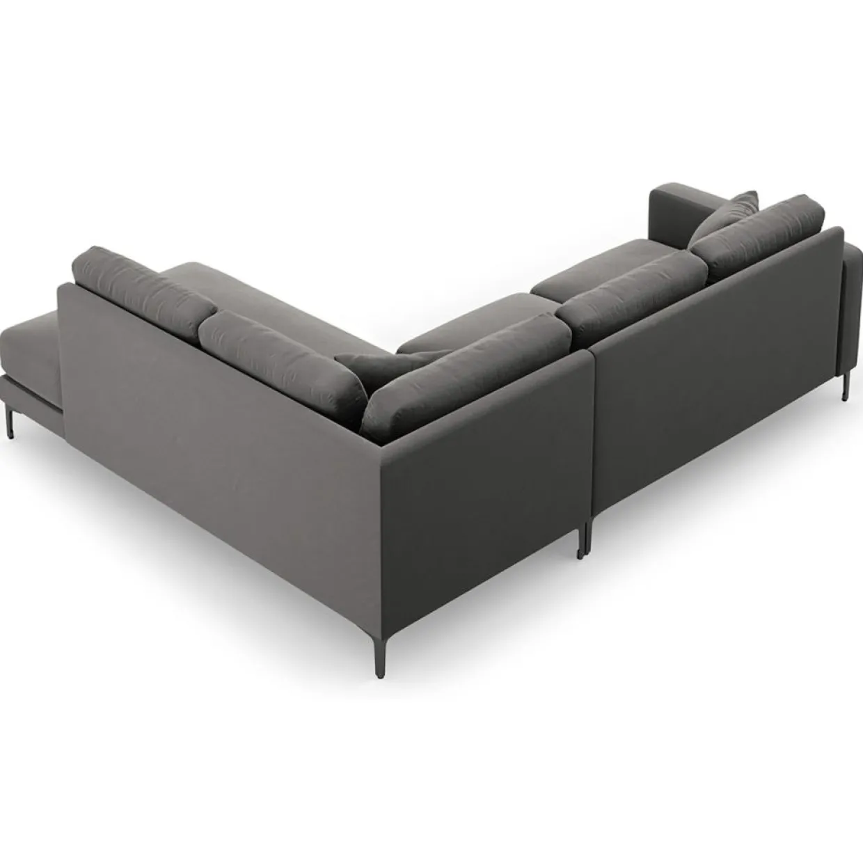 Mazzini Sofas Canapés^Canapé d'angle Droit Velours Venus 5 Places gris - 254x185x90 cm