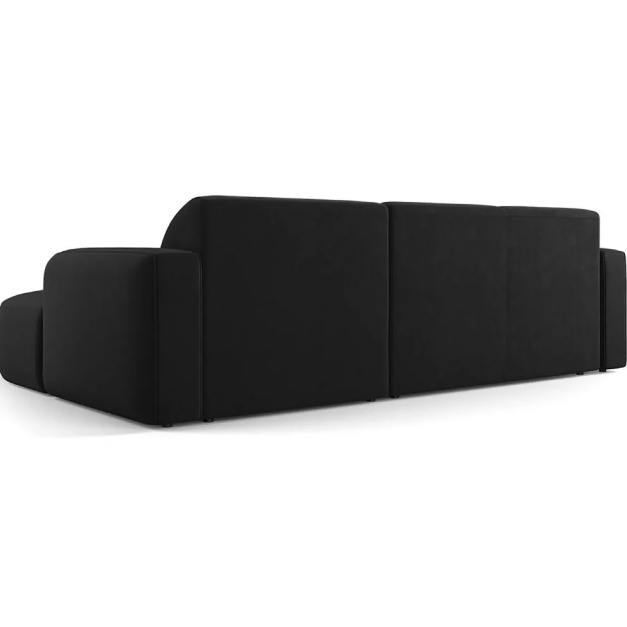 Mazzini Sofas Canapés^Canapé d'angle droit Velours Jasmin 4 Places noir - 250x170x72 cm