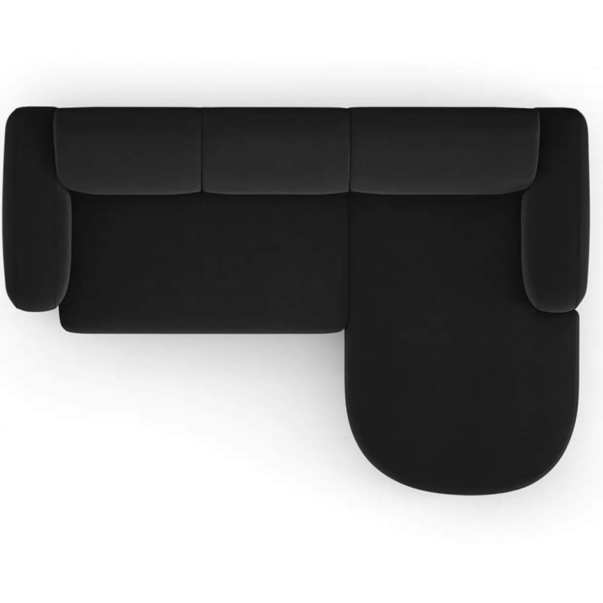 Mazzini Sofas Canapés^Canapé d'angle droit Velours Jasmin 4 Places noir - 250x170x72 cm