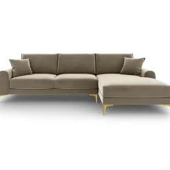 Mazzini Sofas Canapés^Canapé d'angle droit velours madara beige - 254x182x90 cm