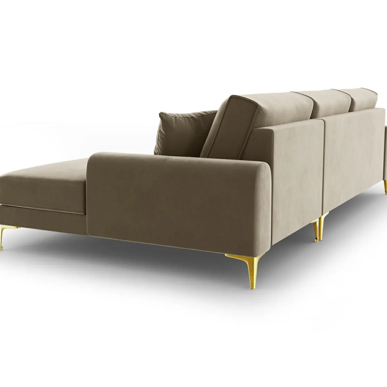 Mazzini Sofas Canapés^Canapé d'angle droit velours madara beige - 254x182x90 cm