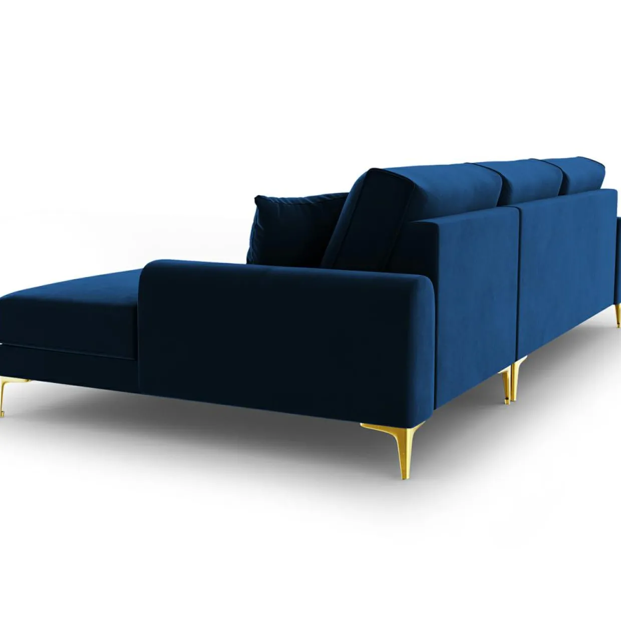 Mazzini Sofas Canapés^Canapé d'angle droit velours madara bleu roi - 254x182x90 cm