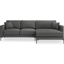 Mazzini Sofas Canapés^Canapé d'angle Droit Venus 4 Places gris foncé - 248x160x90 cm