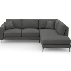Canapé d'angle Droit Venus 5 Places gris foncé - 254x185x90 cm-Mazzini Sofas Hot