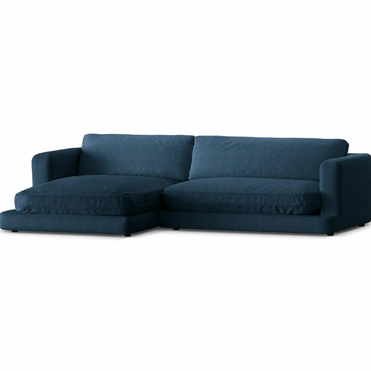 Canapé d'angle Gauche Daphne 4 Places Bleu Marine - 270x170x86 cm-Mazzini Sofas