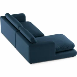 Canapé d'angle Gauche Daphne 4 Places Bleu Marine - 270x170x86 cm-Mazzini Sofas