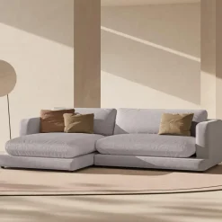 Canapé d'angle Gauche Daphne 4 Places Gris chaud - 270x170x86 cm-Mazzini Sofas Sale