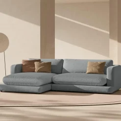 Mazzini Sofas Canapés^Canapé d'angle Gauche Daphne 4 Places Gris Foncé - 270x170x86 cm