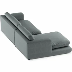 Mazzini Sofas Canapés^Canapé d'angle Gauche Daphne 4 Places Gris Foncé - 270x170x86 cm