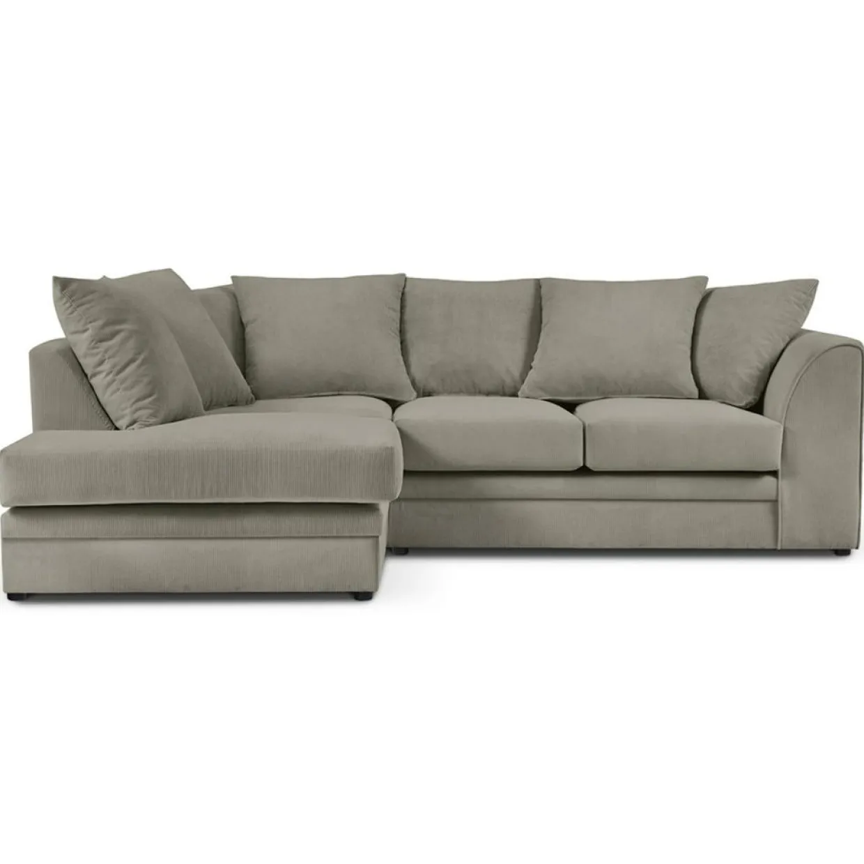 Mazzini Sofas Canapés^Canapé d'angle Gauche Quince Velours côtelé 4 Places gris clair - 221x171x80 cm