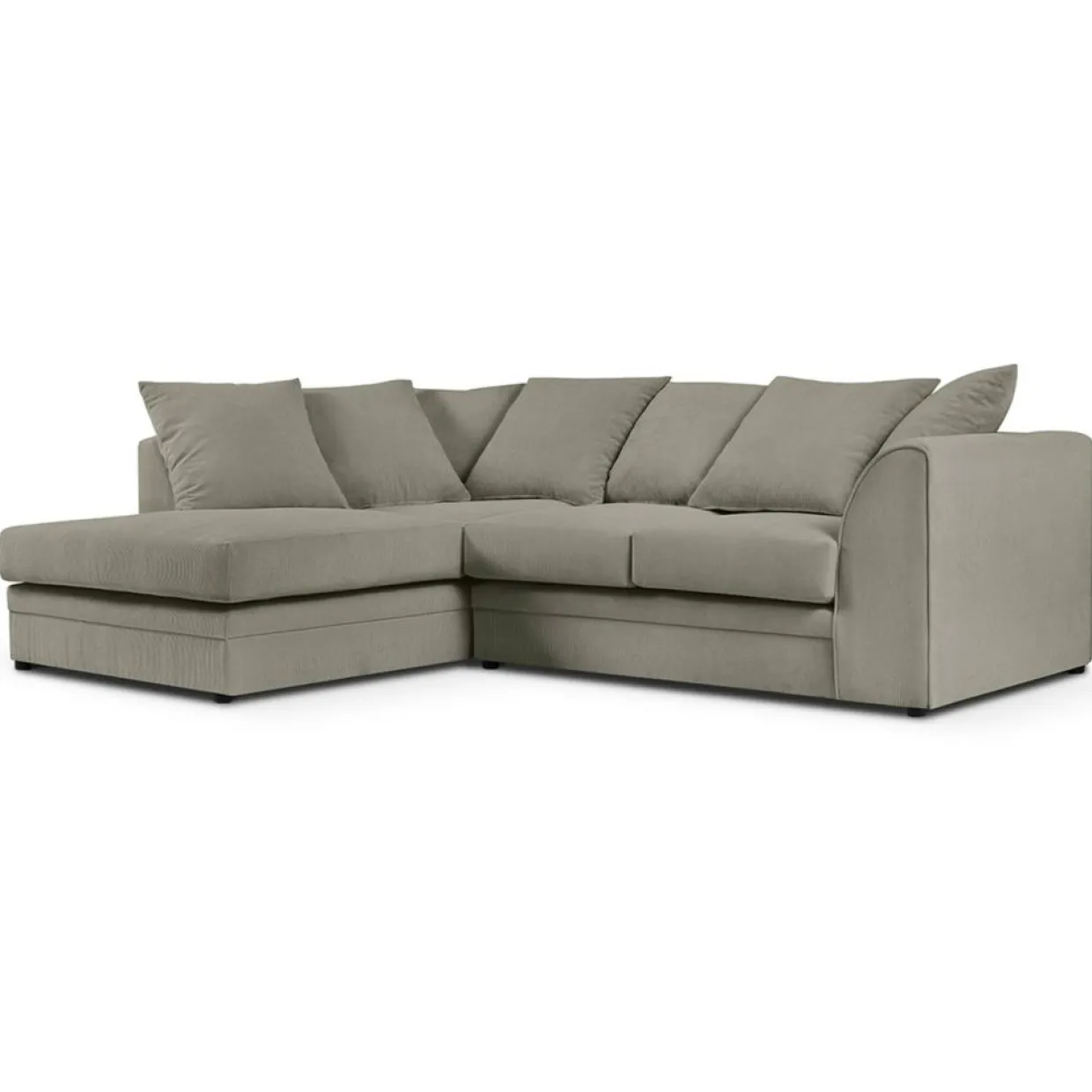 Mazzini Sofas Canapés^Canapé d'angle Gauche Quince Velours côtelé 4 Places gris clair - 221x171x80 cm
