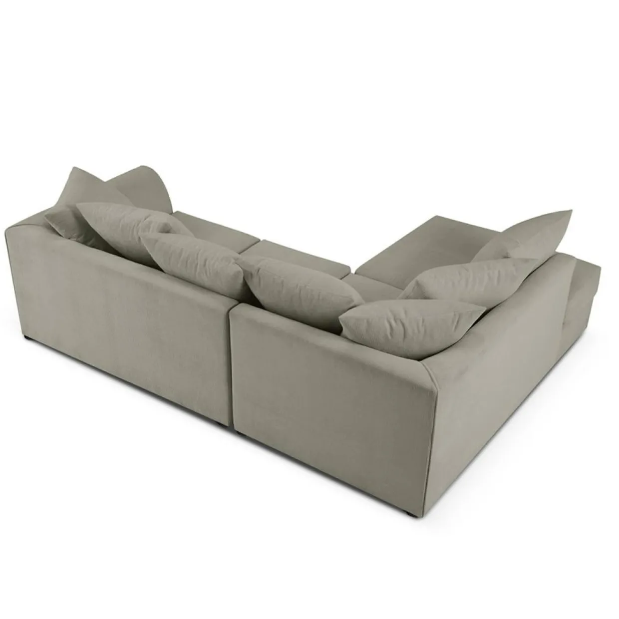 Mazzini Sofas Canapés^Canapé d'angle Gauche Quince Velours côtelé 4 Places gris clair - 221x171x80 cm
