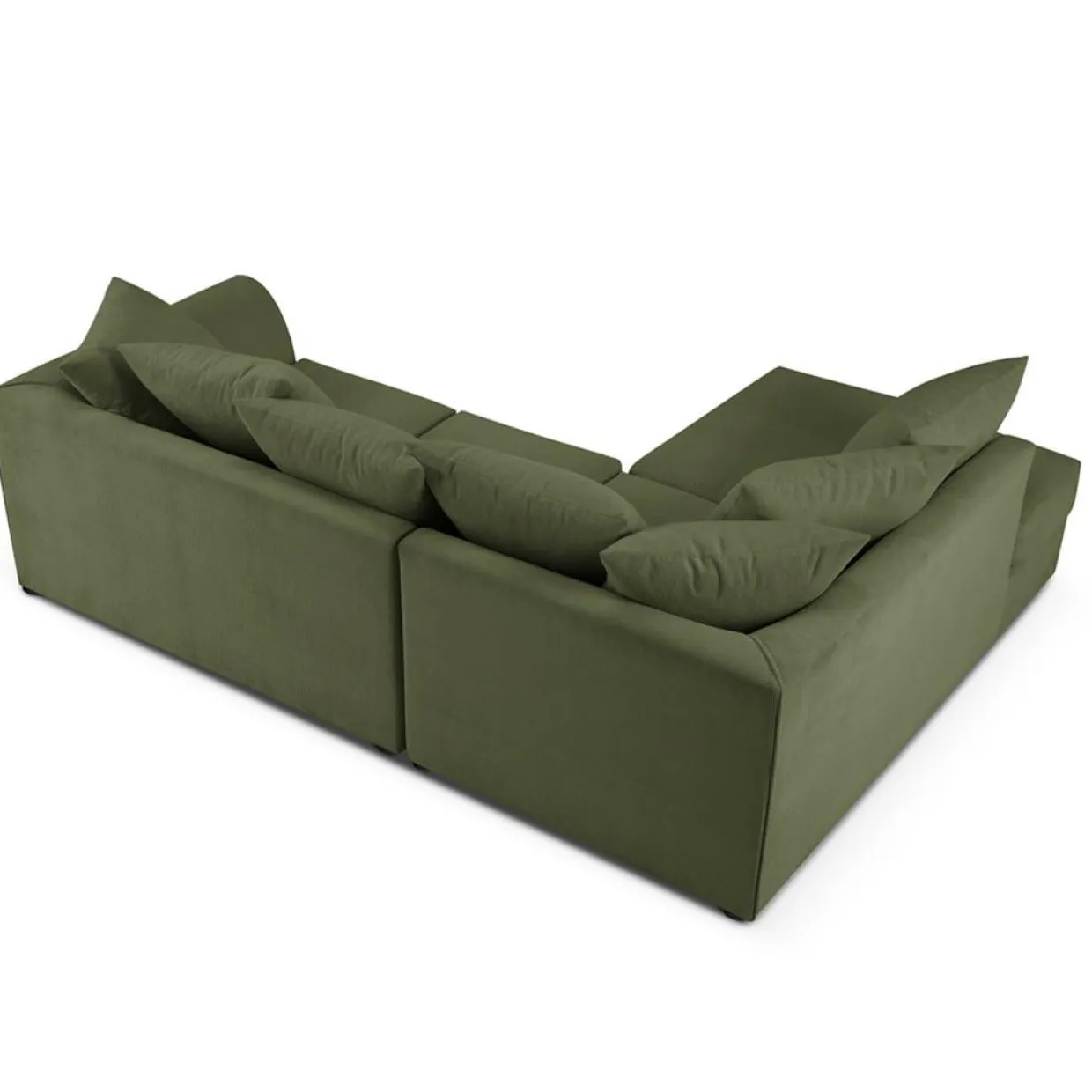 Mazzini Sofas Canapés^Canapé d'angle Gauche Quince Velours côtelé 4 Places vert - 221x171x80 cm