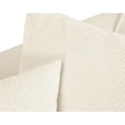 Canapé d'angle Gauche Quince Velours côtelé 4 Places beige clair - 221x171x80 cm-Mazzini Sofas Clearance