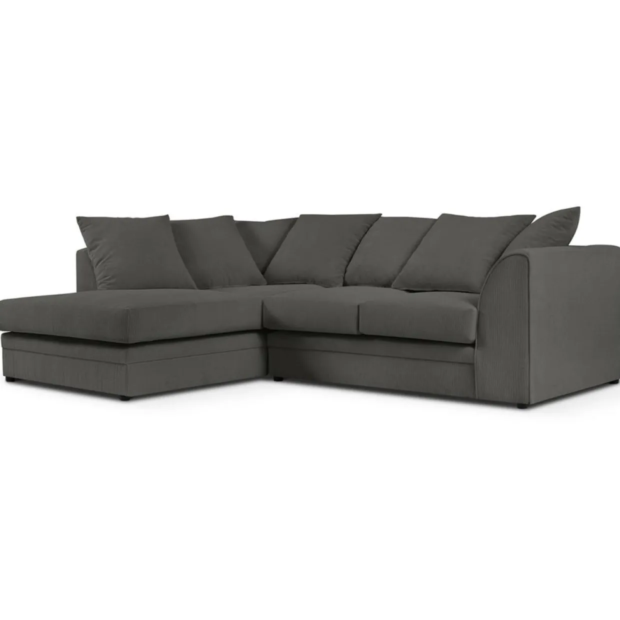 Mazzini Sofas Canapés^Canapé d'angle gauche Quince 4 Places gris foncé - 221x171x80 cm