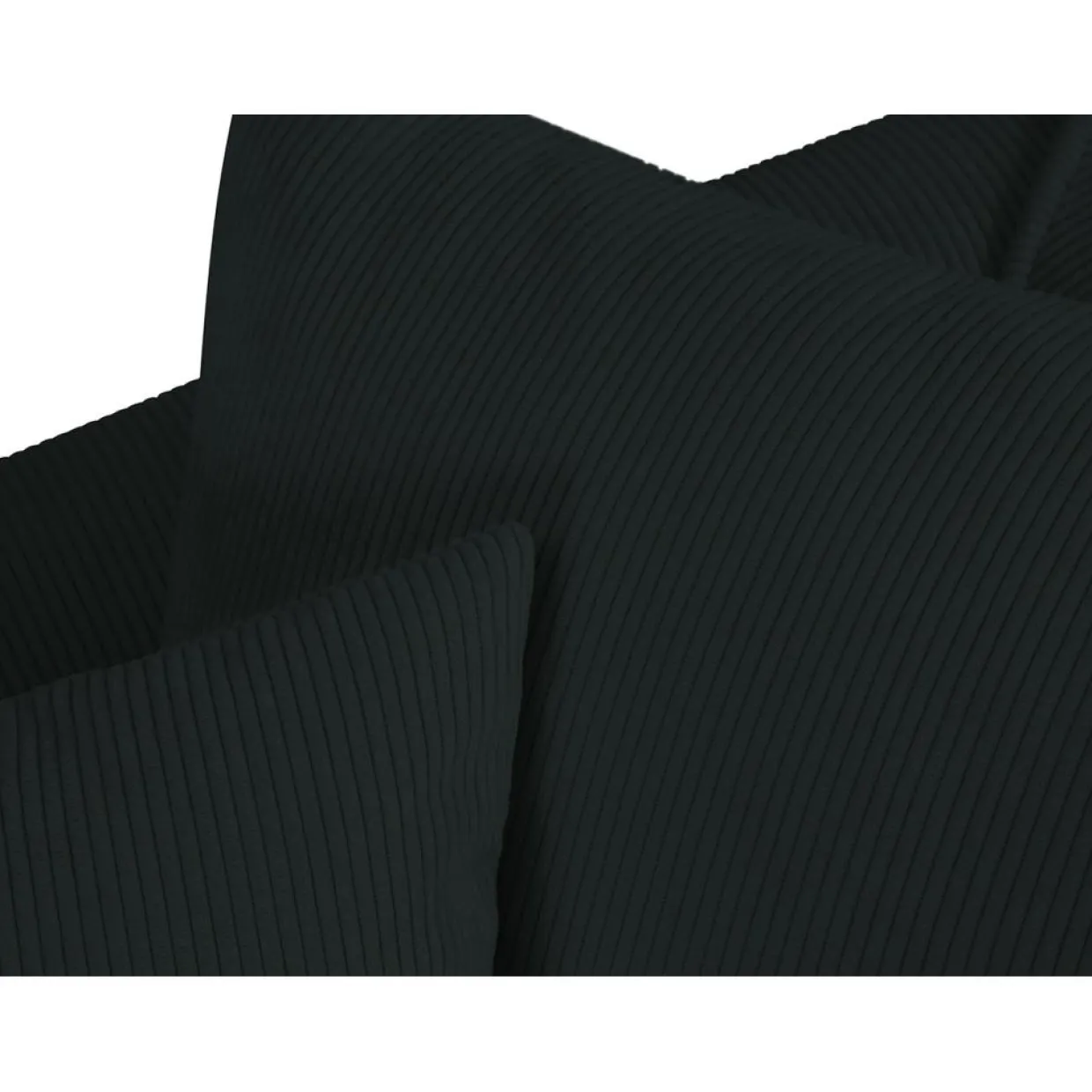 Canapé d'angle Gauche Quince Velours côtelé 4 Places noir - 221x171x80 cm-Mazzini Sofas Clearance