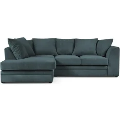 Mazzini Sofas Canapés^Canapé d'angle gauche Quince 4 Places bleu - 221x171x80 cm