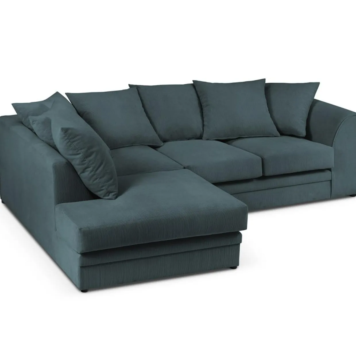 Mazzini Sofas Canapés^Canapé d'angle gauche Quince 4 Places bleu - 221x171x80 cm