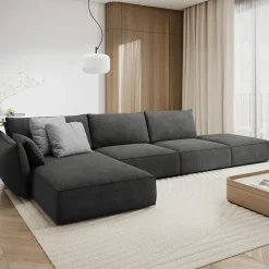 Mazzini Sofas Canapés^Canapé D'Angle Gauche Vanda 5 Places 1 gris - 386x166x85 cm