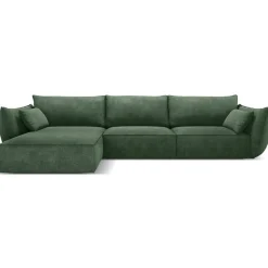 Mazzini Sofas Canapés^Canapé D'Angle Gauche Vanda 5 Places 2 vert bouteille - 208x166x85 cm