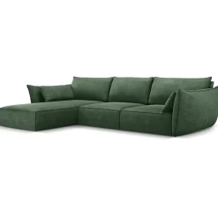 Mazzini Sofas Canapés^Canapé D'Angle Gauche Vanda 5 Places 2 vert bouteille - 208x166x85 cm