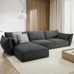Mazzini Sofas Canapés^Canapé D'Angle Gauche Vanda 5 Places 2 gris - 208x166x85 cm