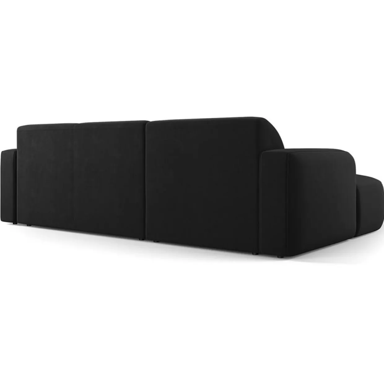 Mazzini Sofas Canapés^Canapé d'angle gauche Velours Jasmin 4 Places noir - 250x170x72 cm