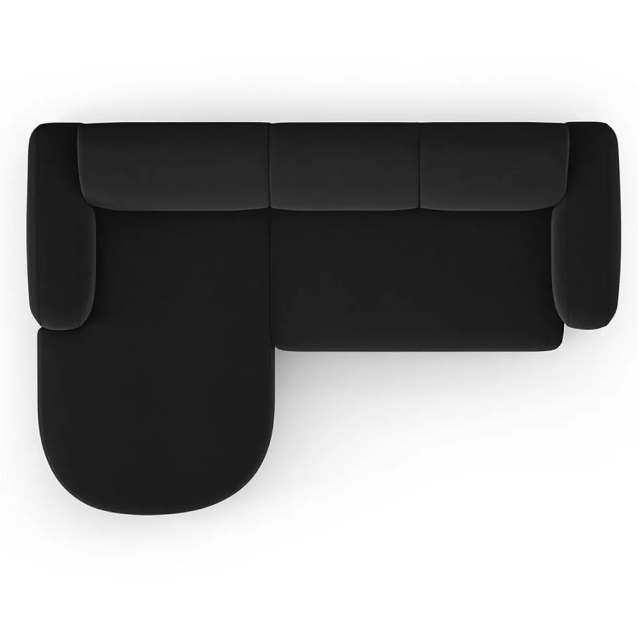 Mazzini Sofas Canapés^Canapé d'angle gauche Velours Jasmin 4 Places noir - 250x170x72 cm